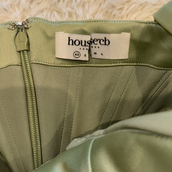 NWOT House of CB ‘Faye’ Pistachio green Corset Satin Corset Dress sz XS - Picture 7 of 9